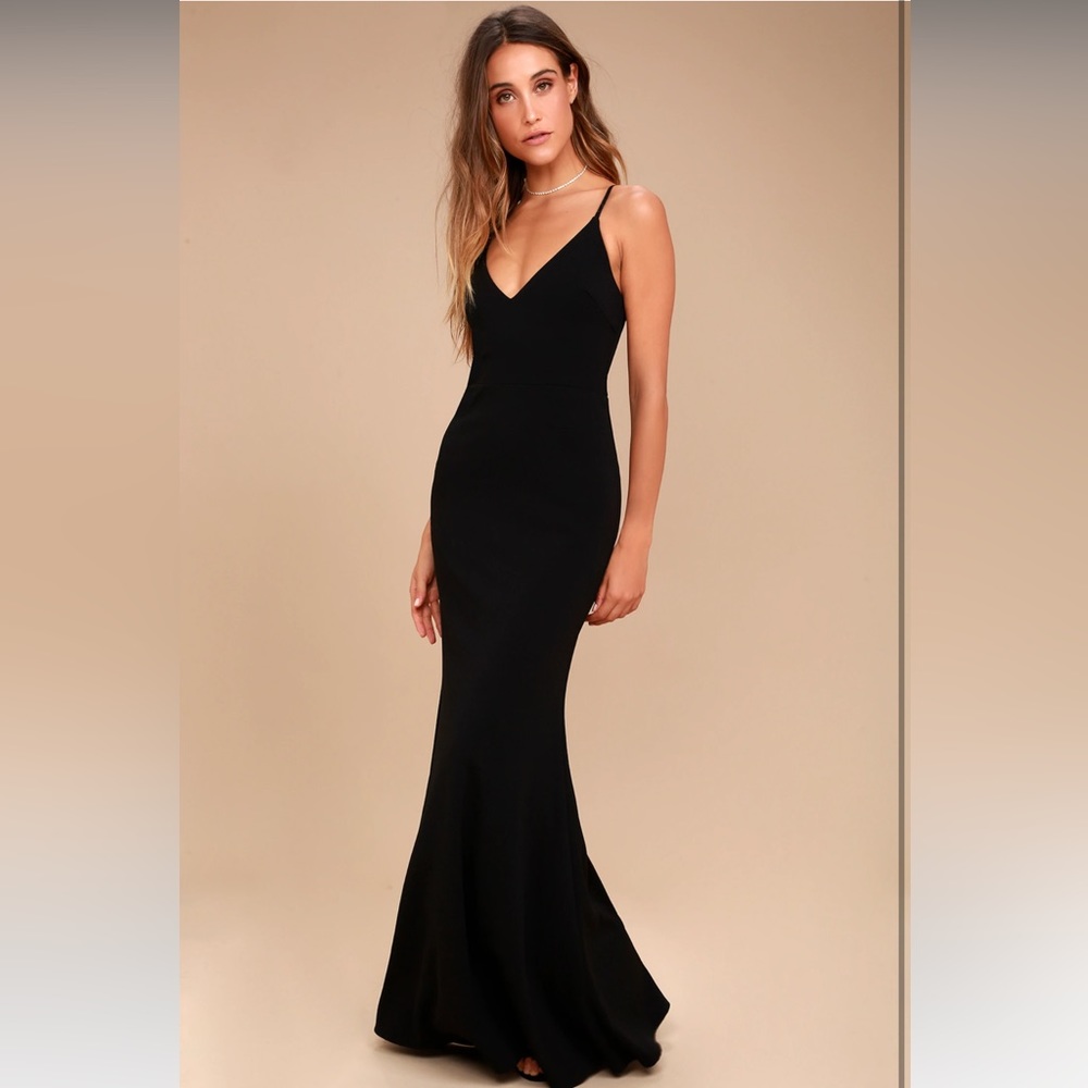 Lulus Infinite Glory Black Maxi Dress Gown